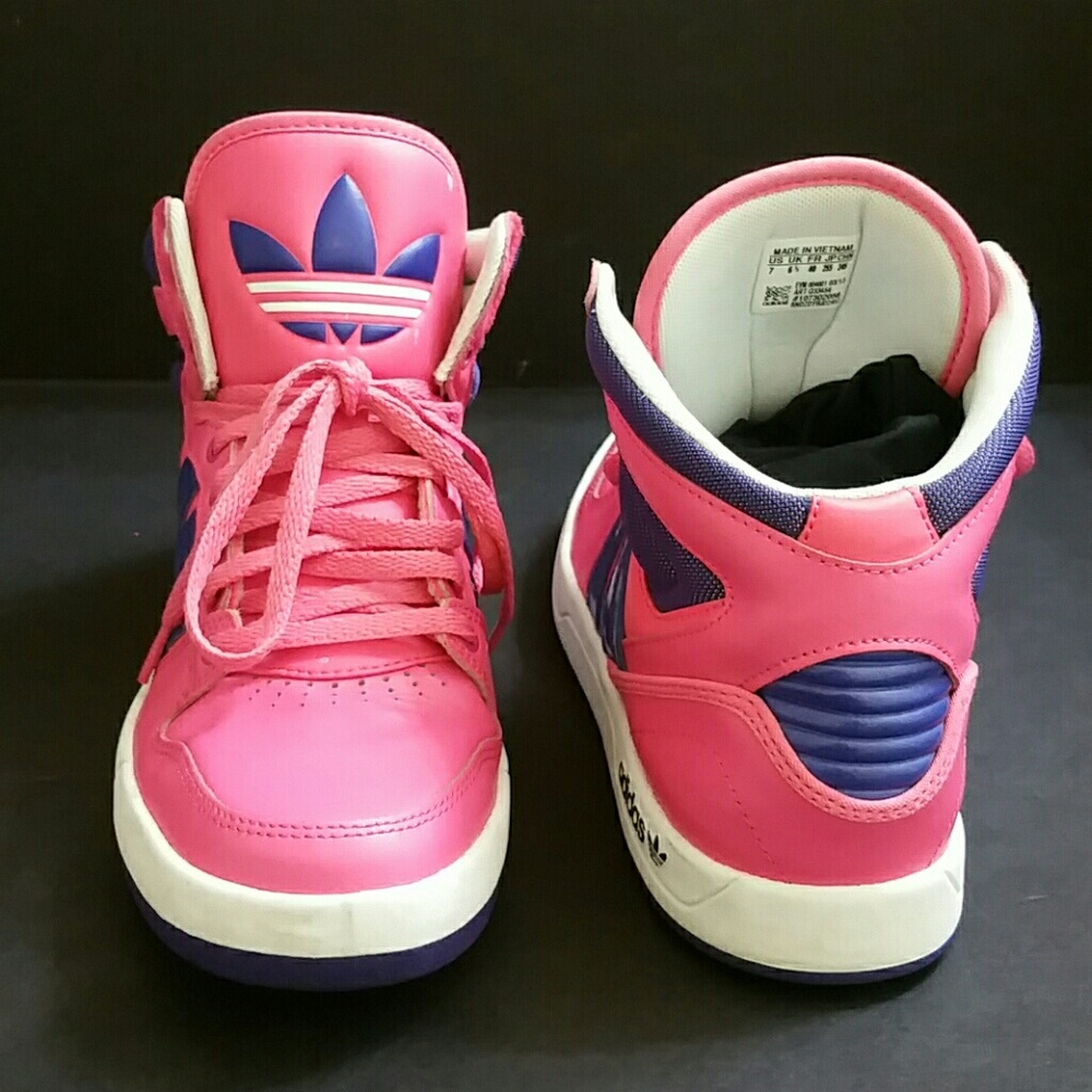 Adidas Hot Pink High Top Sneakers